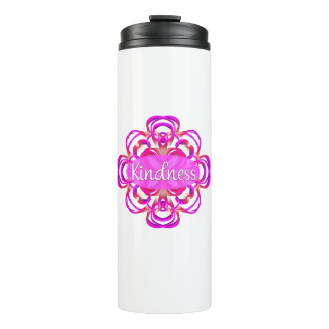 Kindness Pink Mandala Thermal Tumbler (Front)