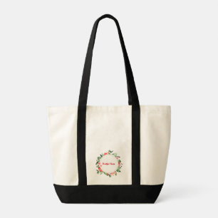 Kindness Pink Pomegranate Christmas Wreath Tote