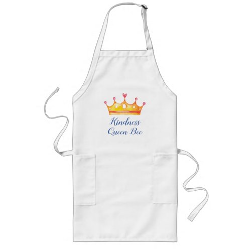 Kindness Queen Bee Heart Crown Friendship Long Apron