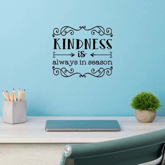 Kindness Quote Cute Modern Black Inspirational  Wall Decal (Home Office 2)