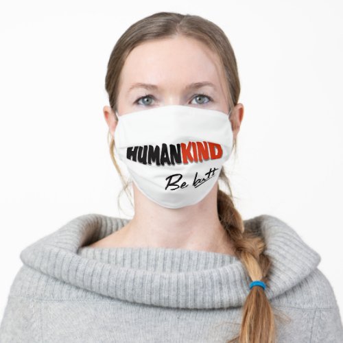 kindness quote in red and black adult cloth face mask