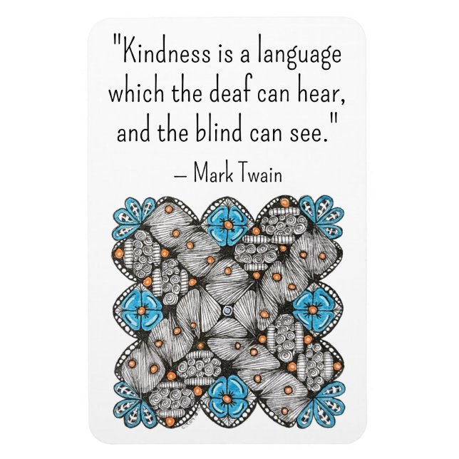 Kindness Quote with BW Hand-Drawn Doodle Magnet (Vertical)