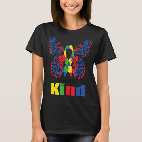 Kindness ribbon for autism awareness cute blue but T_Shirt