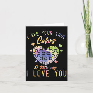 Kindness Ribbon Heart Autism Awareness _1  Card