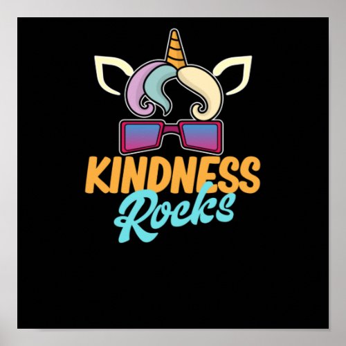 Kindness Rocks Anti Bullying Orange Unity Lover Poster