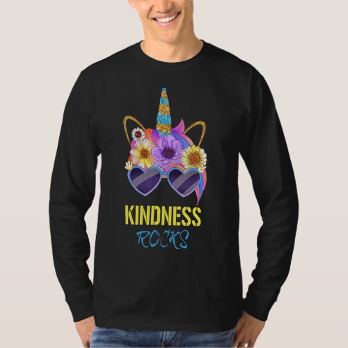 Kindness Rocks Anti Bullying Unicorn Sunglasses T_Shirt