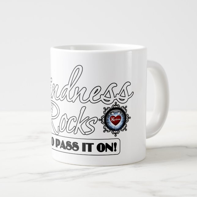 Kindness Rocks Giant Coffee Mug (Front Right)