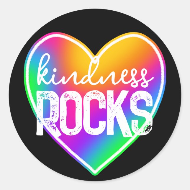 Kindness Rocks Rainbow Classic Round Sticker (Front)