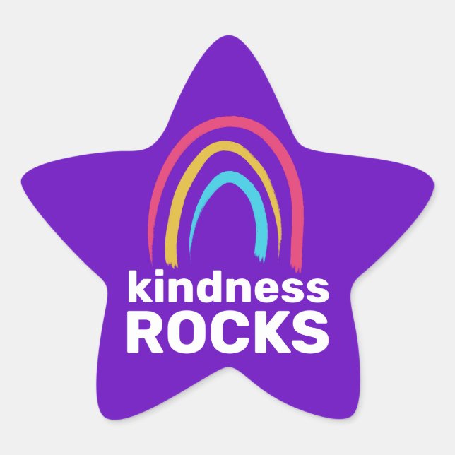 Kindness Rocks Rainbow Star Stickers (Front)