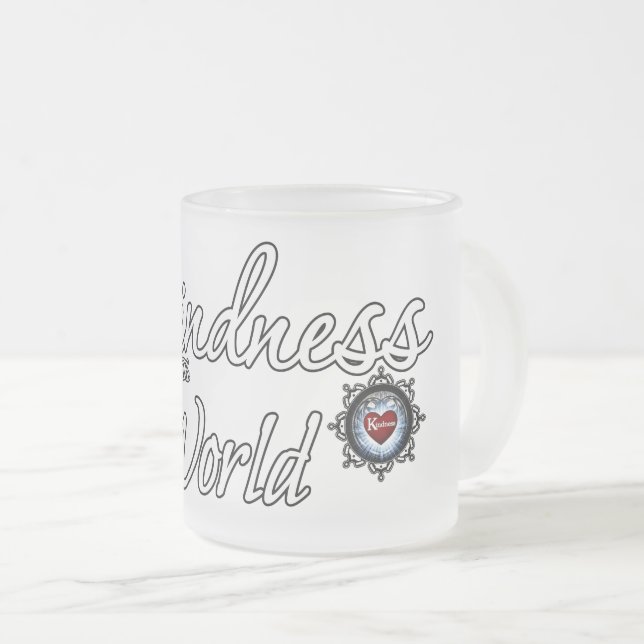Kindness Will Save The World Frosted Glass Coffee Mug (Front Right)