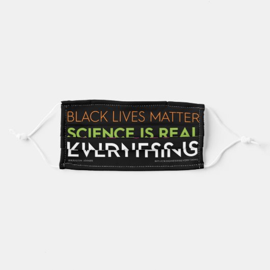 #KindnessIsEverything Black Face Mask (Front, Folded)