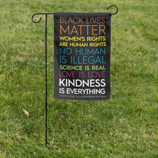 #KindnessIsEverything Garden Flag Black (In SItu)
