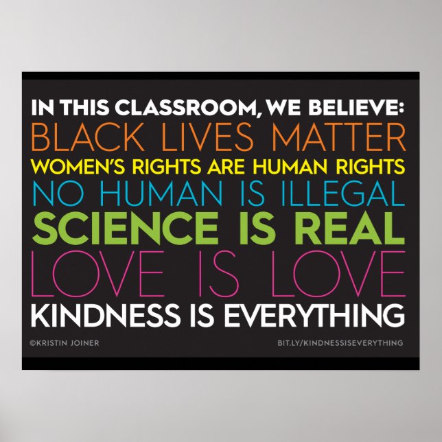 #KindnessIsEverything In This Classroom Poster (Front)