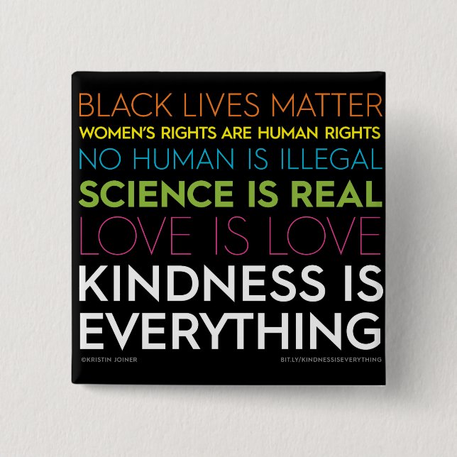 #KindnessisEverything Square Button (Front)