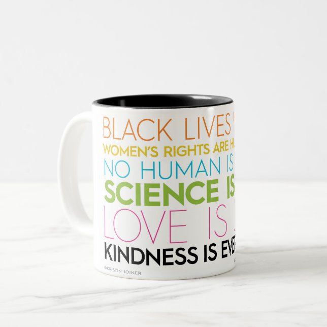 #KindnessIsEverything Two Toned Mug (Front Left)
