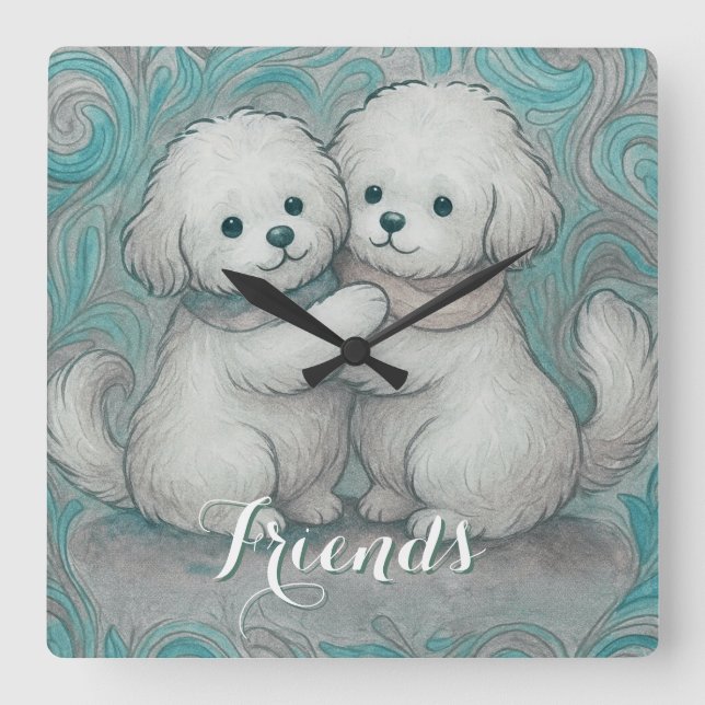 Kindred Paws  Square Wall Clock (Front)