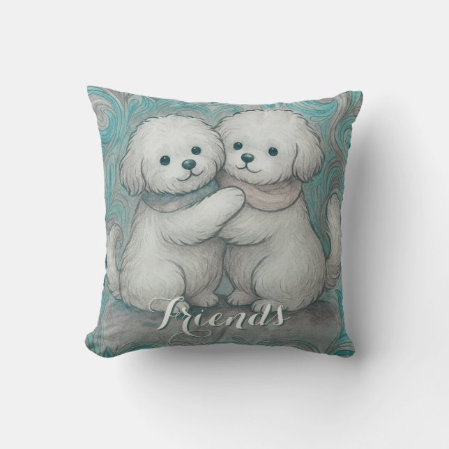 Kindred Paws  Throw Pillow (Front)