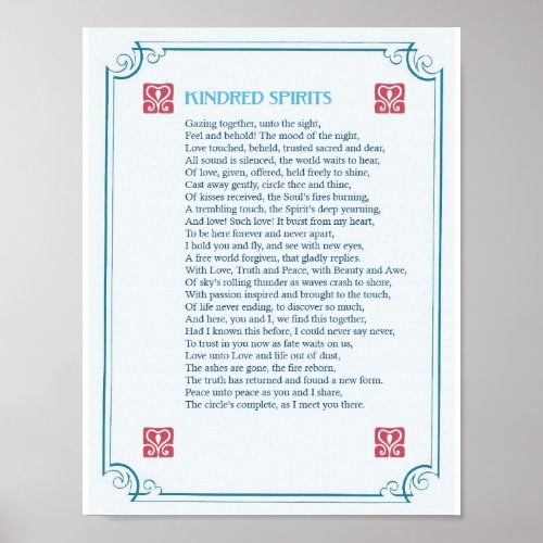 Kindred Spirits _ Poetry On Passion  Love _ Print