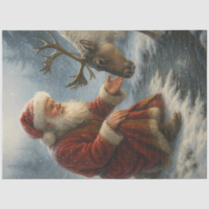 Kindred Spirits Santa & Reindeer Winter Decoupage  Tissue Paper