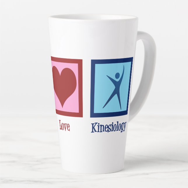 Kinesiologist Peace Love Kinesiology Latte Mug (Right Angle)