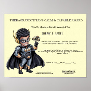 Kinetic Autism Calm & Capable Milestone Award Poster