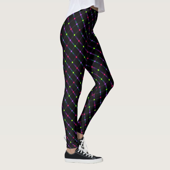 Kinetic Plaid Print Leggings (Right)