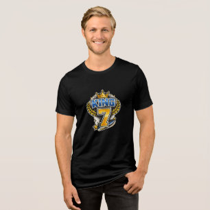 King 7 Crown Graphic T-Shirt   Royal Number Seven  Tri-Blend Shirt