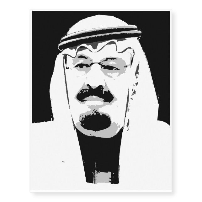 King Abdullah Face Temporary Tattoos (Front)