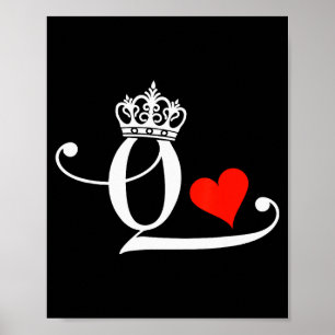 King & Queen Of Hearts Matching Couple Saint V Poster