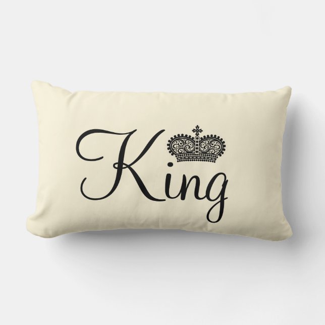 King and Crown Personalized text design Lumbar Pillow (Front)
