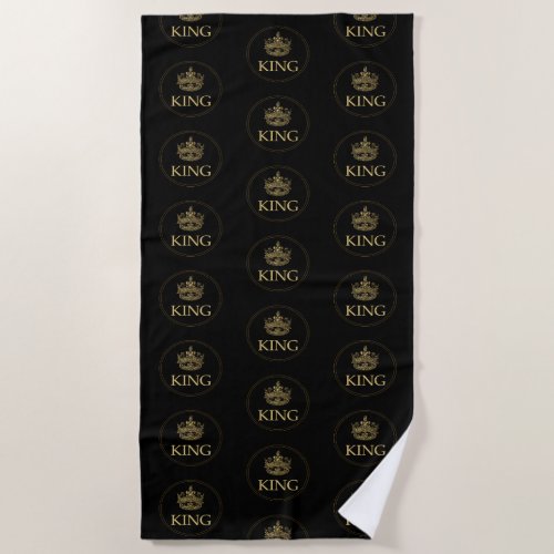 King and Crown Royal Emblem Beach Towel