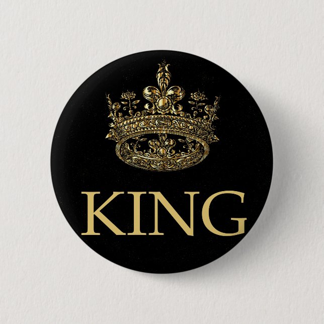 King and Crown Royal Emblem Button (Front)