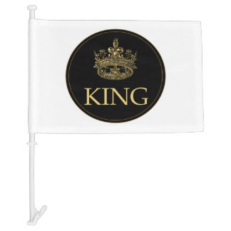 King and Crown Royal Emblem Car Flag