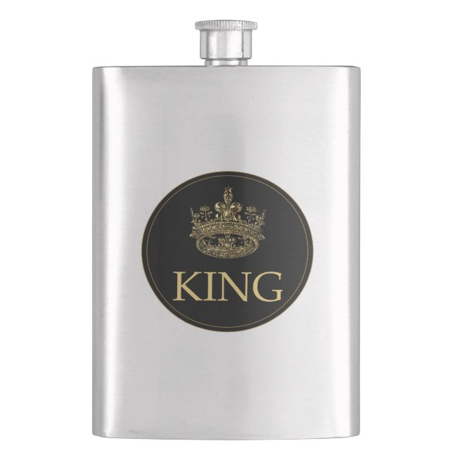 King and Crown Royal Emblem Flask (Front)