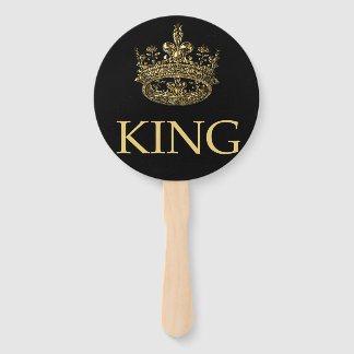 King and Crown Royal Emblem Hand Fan