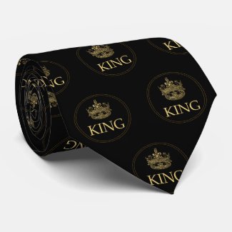 King and Crown Royal Emblem Neck Tie