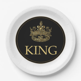 King and Crown Royal Emblem Paper Plates