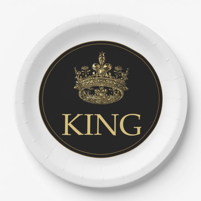 King and Crown Royal Emblem Paper Plates (Front)