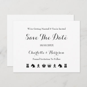 King And Queen Chess Board Game Wedding Save The Date
