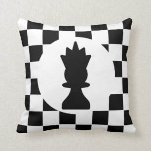 King and Queen Chess Pieces - Gift for Chess Lover Throw Pillow