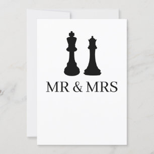 King And Queen Chess Pieces Wedding Announcement