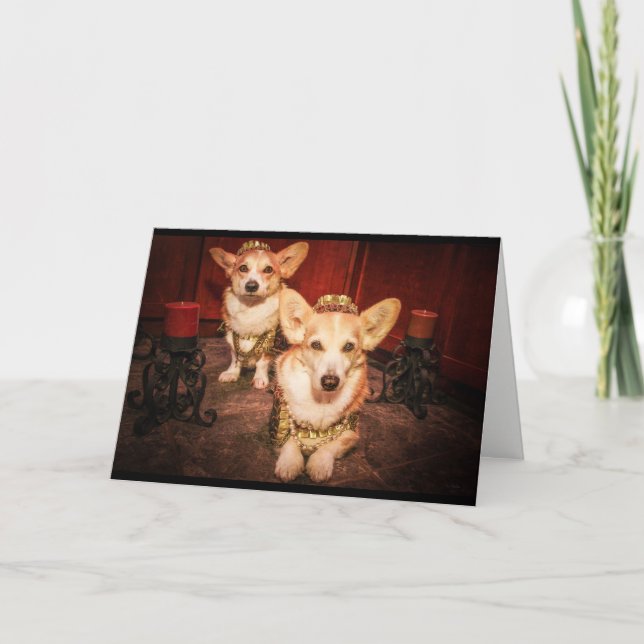 King and Queen Corgi Anniversary card (Front)