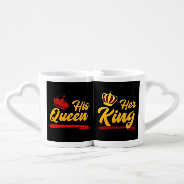 King and Queen Couple  Coffee Mug Set (Front Nesting)