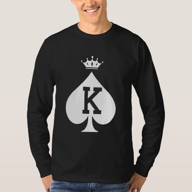 King and Queen Couples Hearts Matching Valentine's T-Shirt (Front)