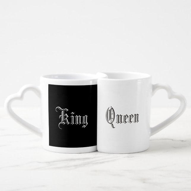 King and Queen Couple's Mug Set (Front Nesting)