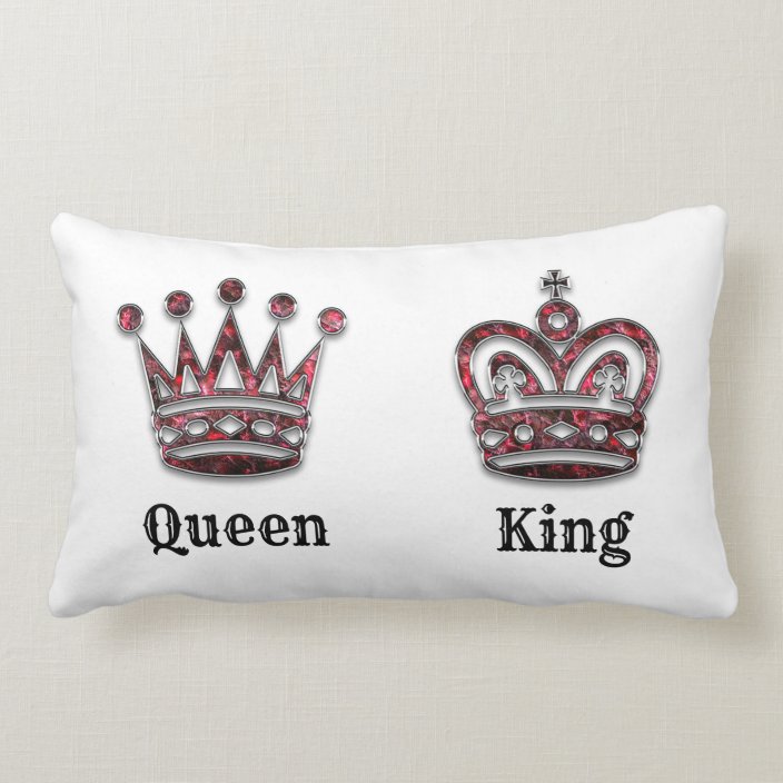 King And Queen Crowns His And Hers Personalized Lumbar Pillow Zazzle Com