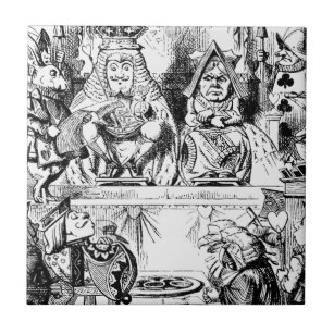 King and Queen of Hearts Alice in Wonderland Ceramic Tile