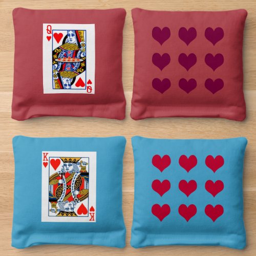 King and Queen of Hearts Cornhole Bags