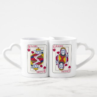 King and Queen of Hearts Custom Name Playing Card 