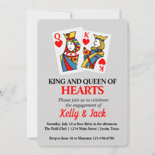 King and Queen of Hearts Engagement Party Invitation